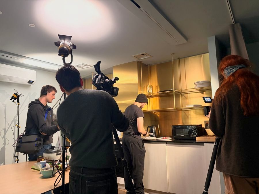 On Air: crew filming the cooking segment